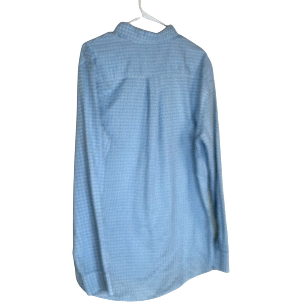 ST JOHNS BAY Mens L Blue White Gingham Stretch Long Sleeve Button Down Shirt - Picture 8 of 13